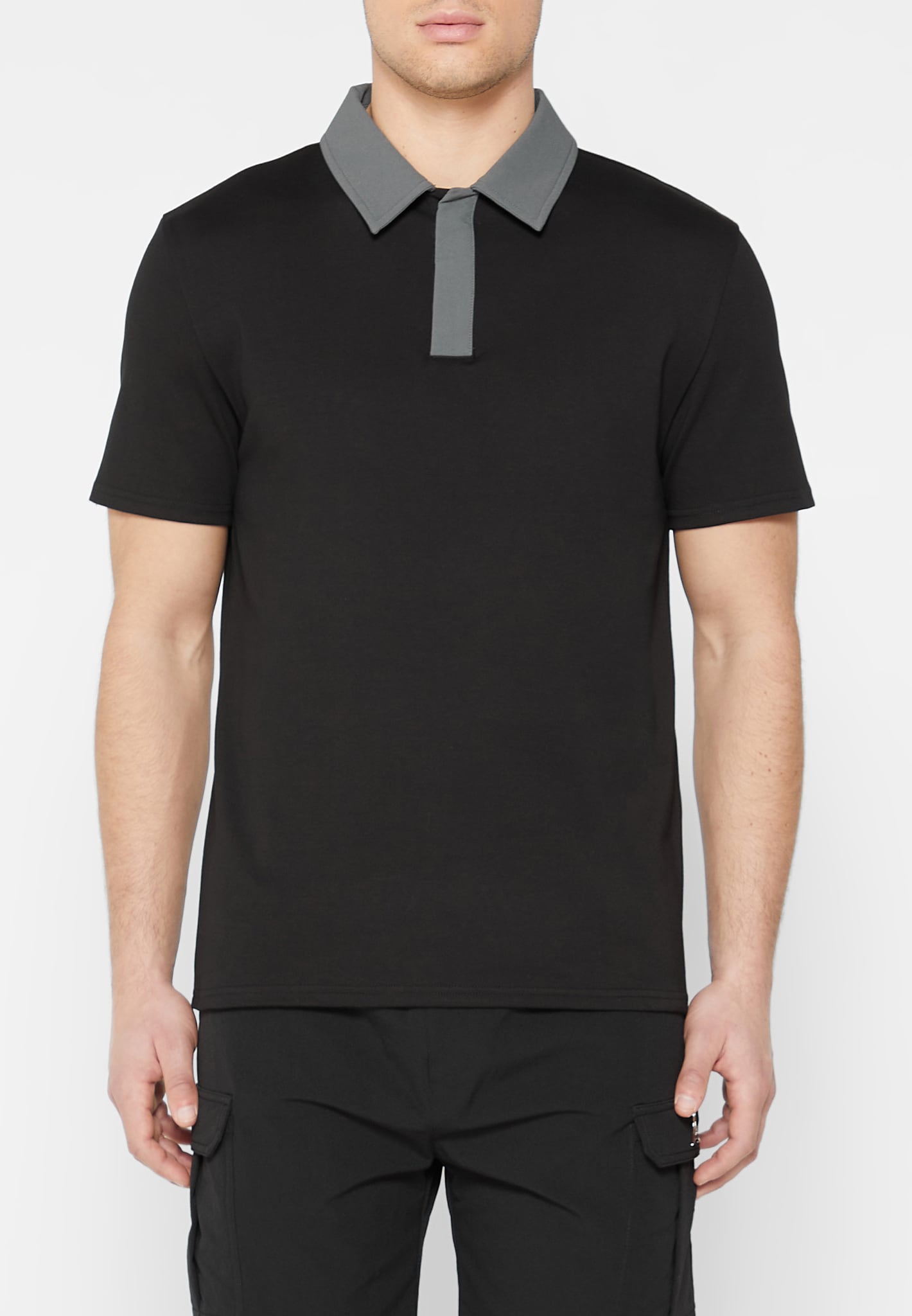 contrast-collar-polo-shirt-black