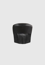 Cora - Satin Pintuck Bandeau Corset Top - Black