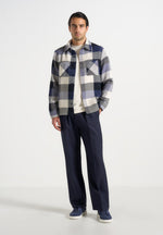 rune-unisex-check-overshirt-navy