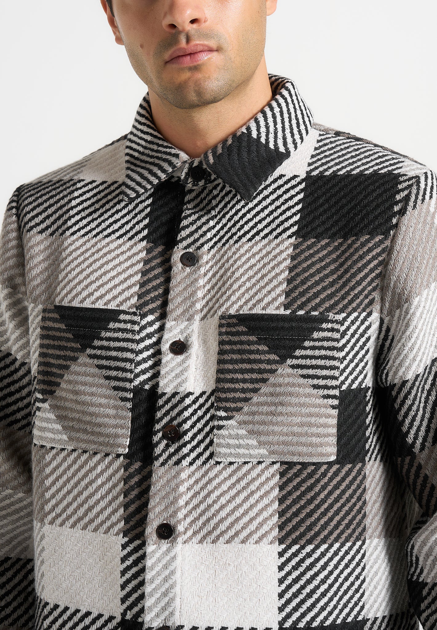 rune-unisex-check-overshirt-black