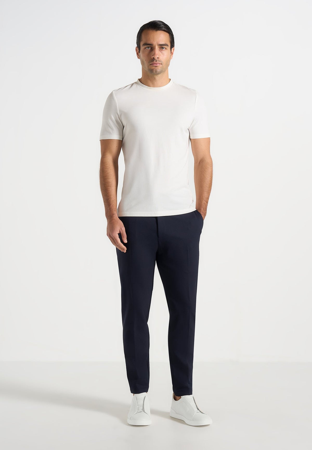 Aiden - Slim Fit Stretch Pants - Navy