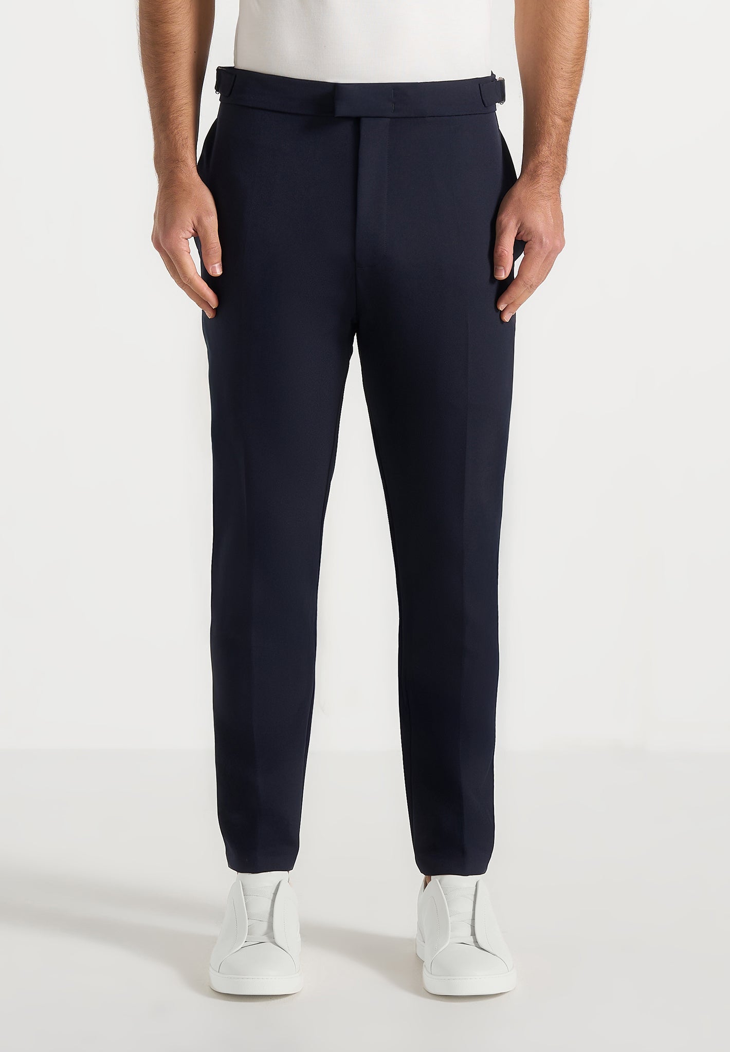 Aiden - Slim Fit Stretch Pants - Navy