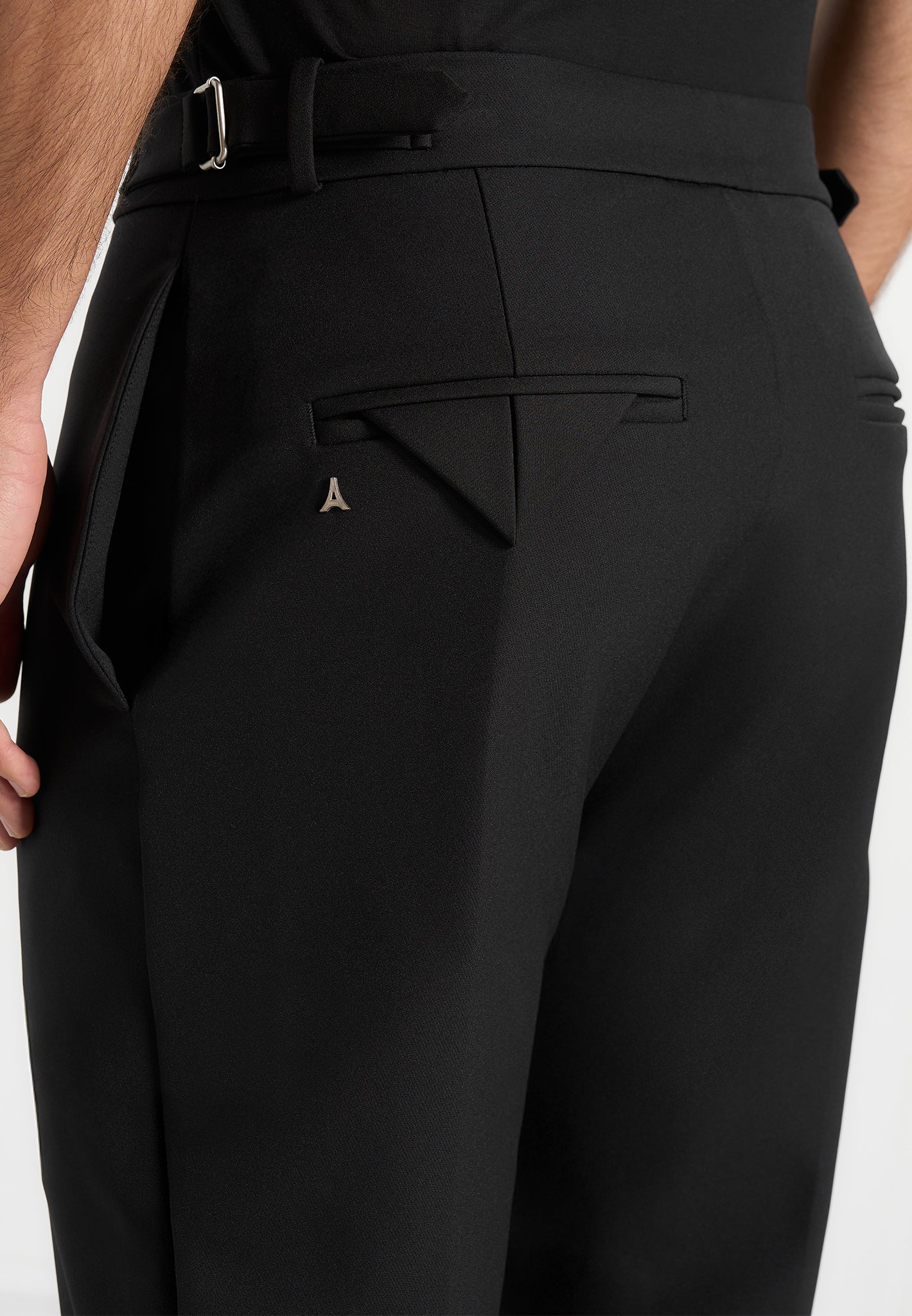 Aiden - Slim Fit Stretch Pants - Black