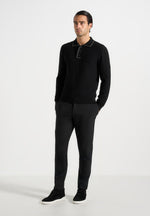 Aiden - Slim Fit Stretch Pants - Black