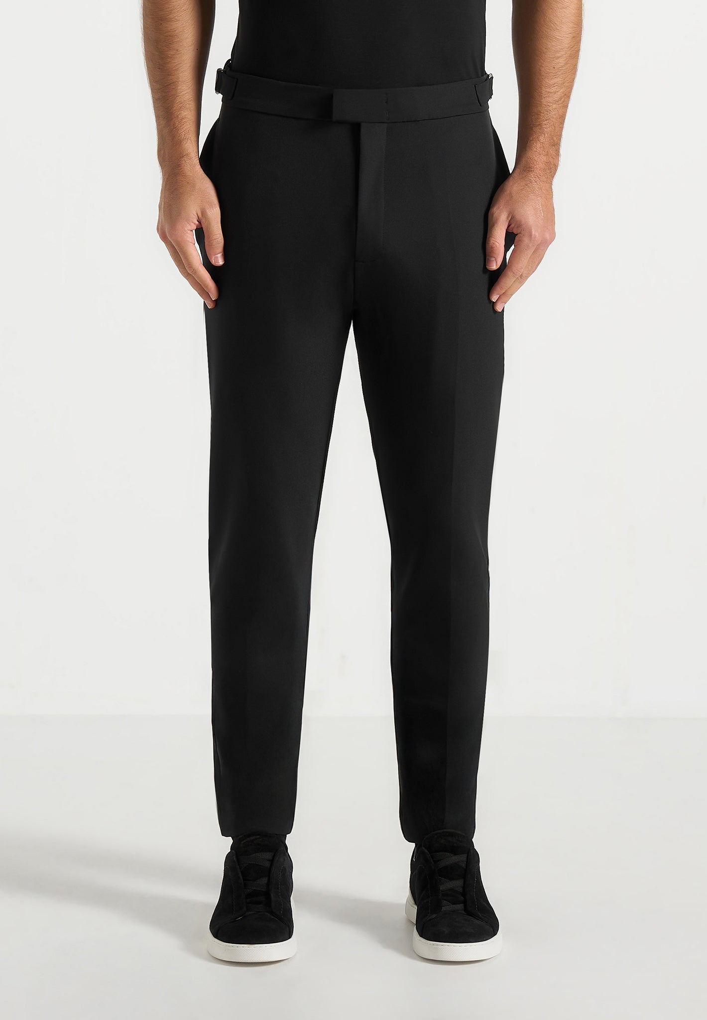 Aiden - Slim Fit Stretch Pants - Black
