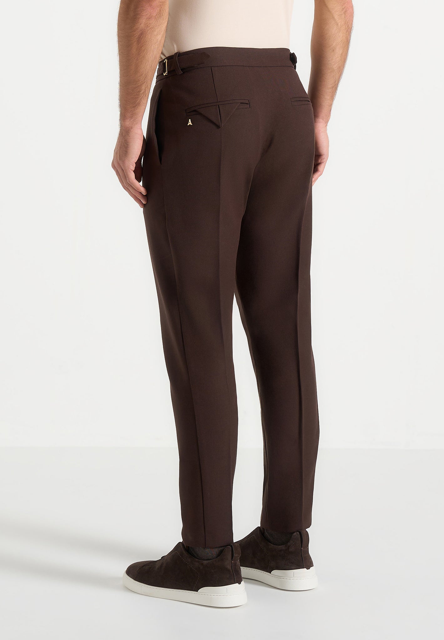 Hubert - Slim Fit Tailored Pants - Brown