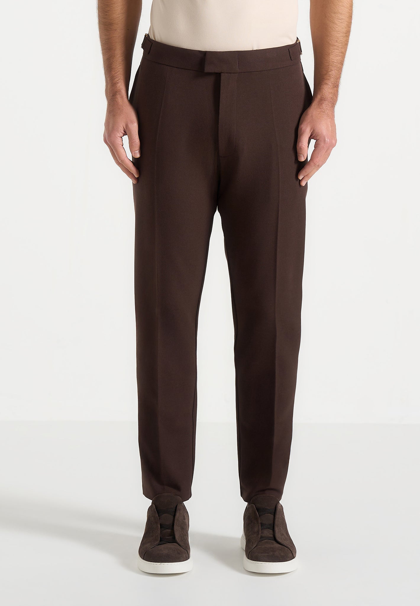 Hubert - Slim Fit Tailored Pants - Brown