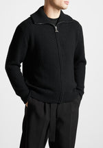 diagonal-knit-cardigan-black