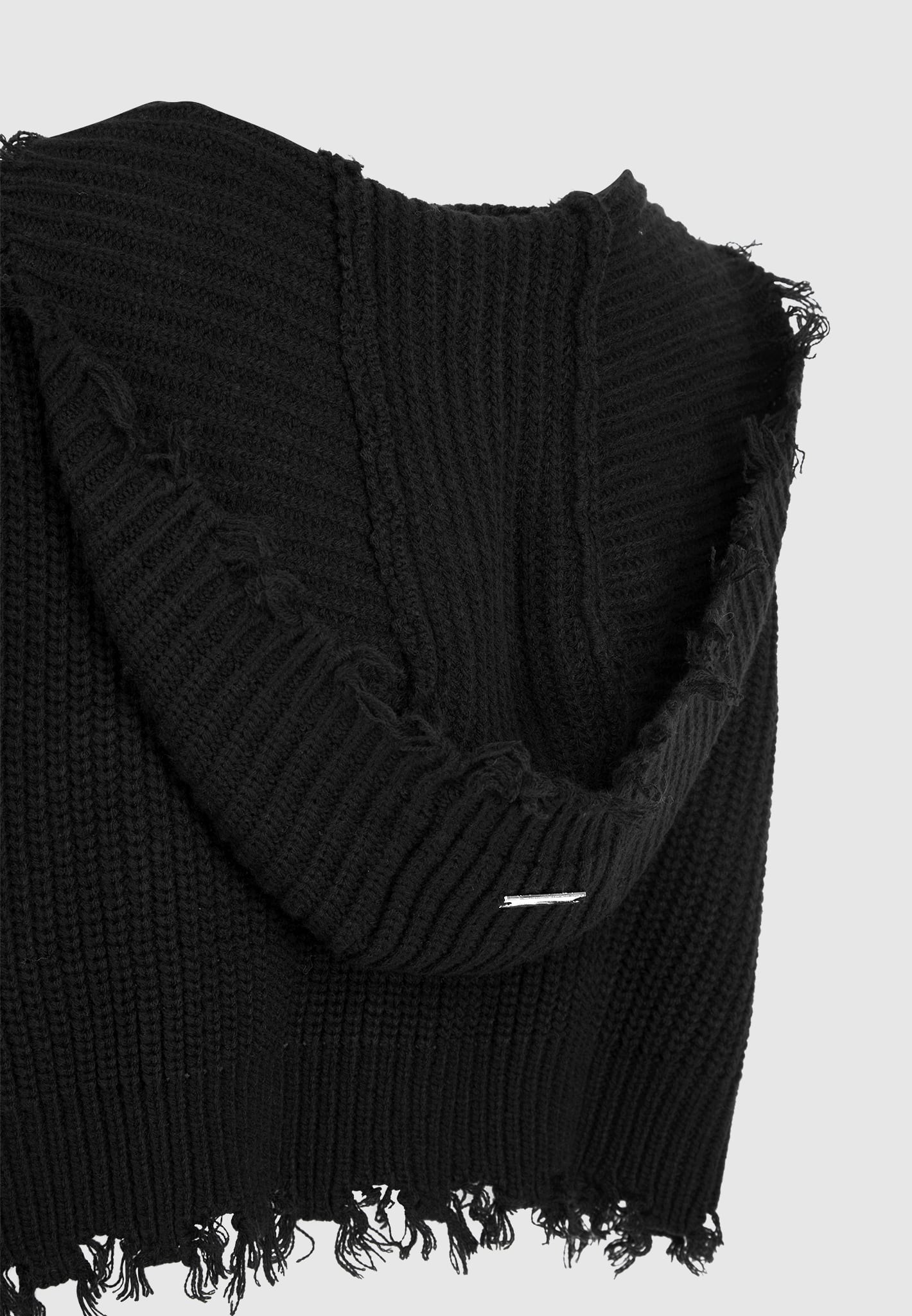 distressed-chunky-knit-hoodie-black-1