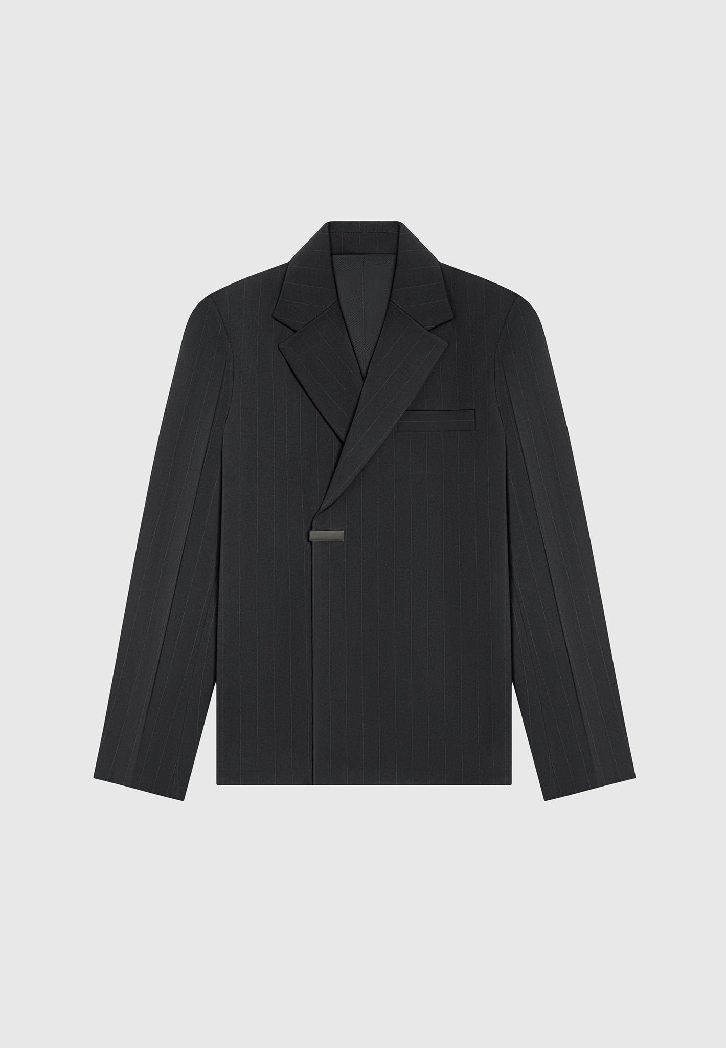 Double Breasted Pinstripe Suit Jacket - Black | Manière De Voir Australia