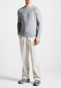 Gabin - Textured Wool Blend Jumper - Grey