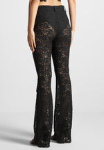 Lace Fit and Flare Pants - Black
