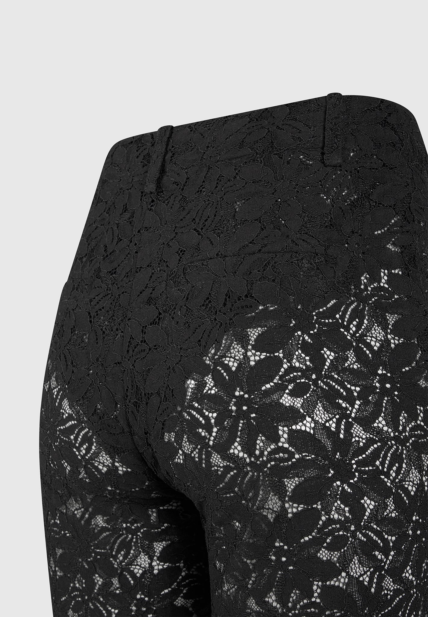 Lace Fit and Flare Pants - Black