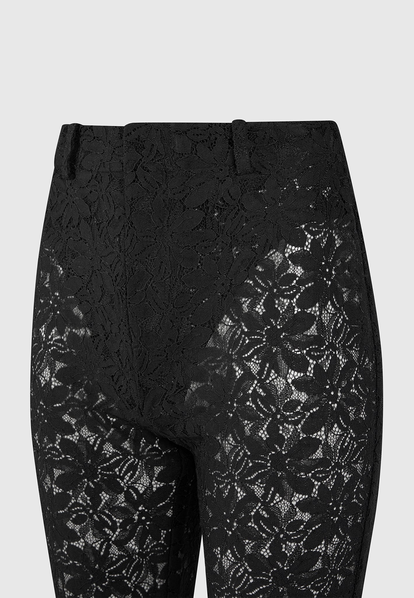 Lace Fit and Flare Pants - Black
