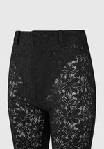 Lace Fit and Flare Pants - Black