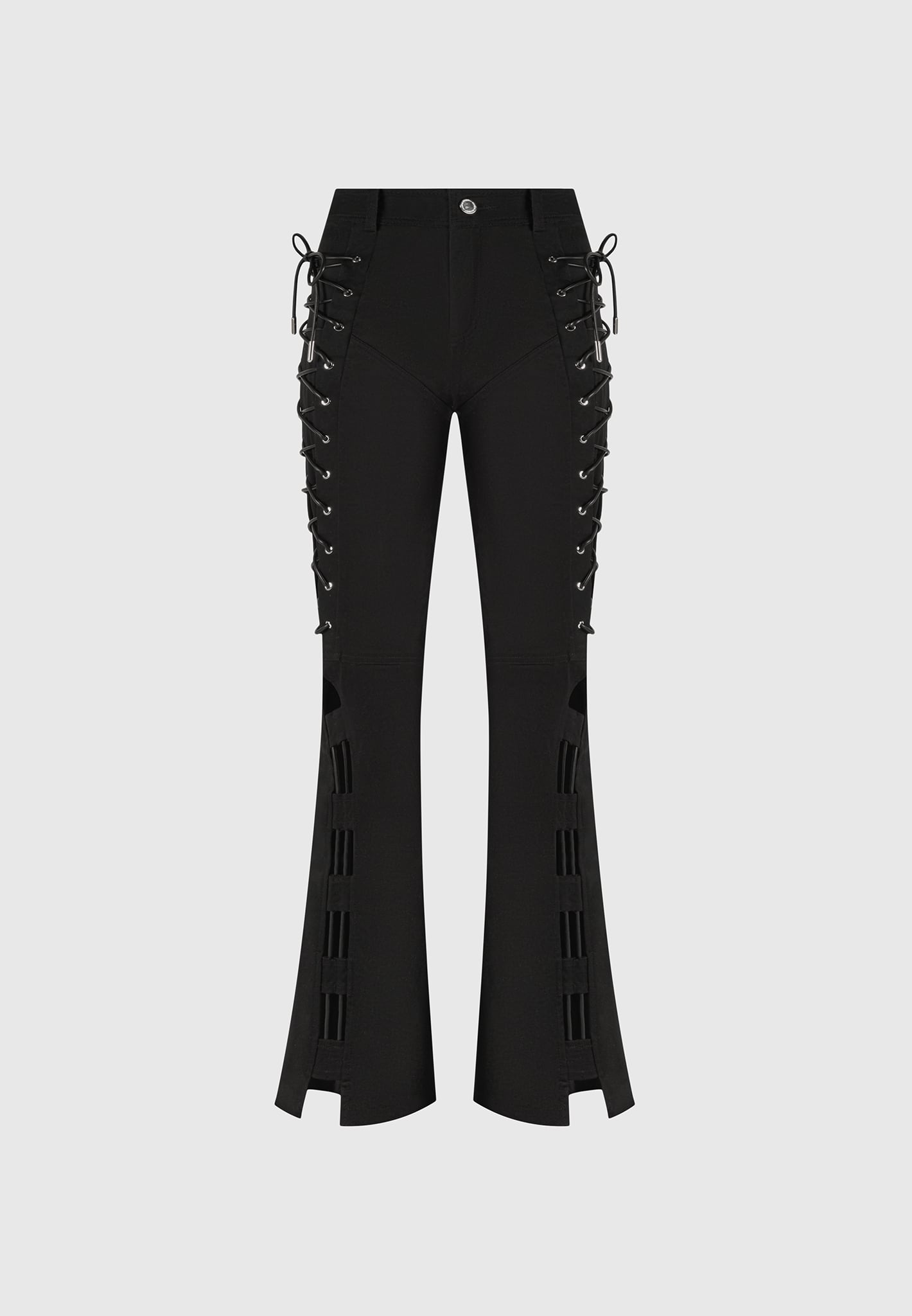 Lace Up Trousers - Black