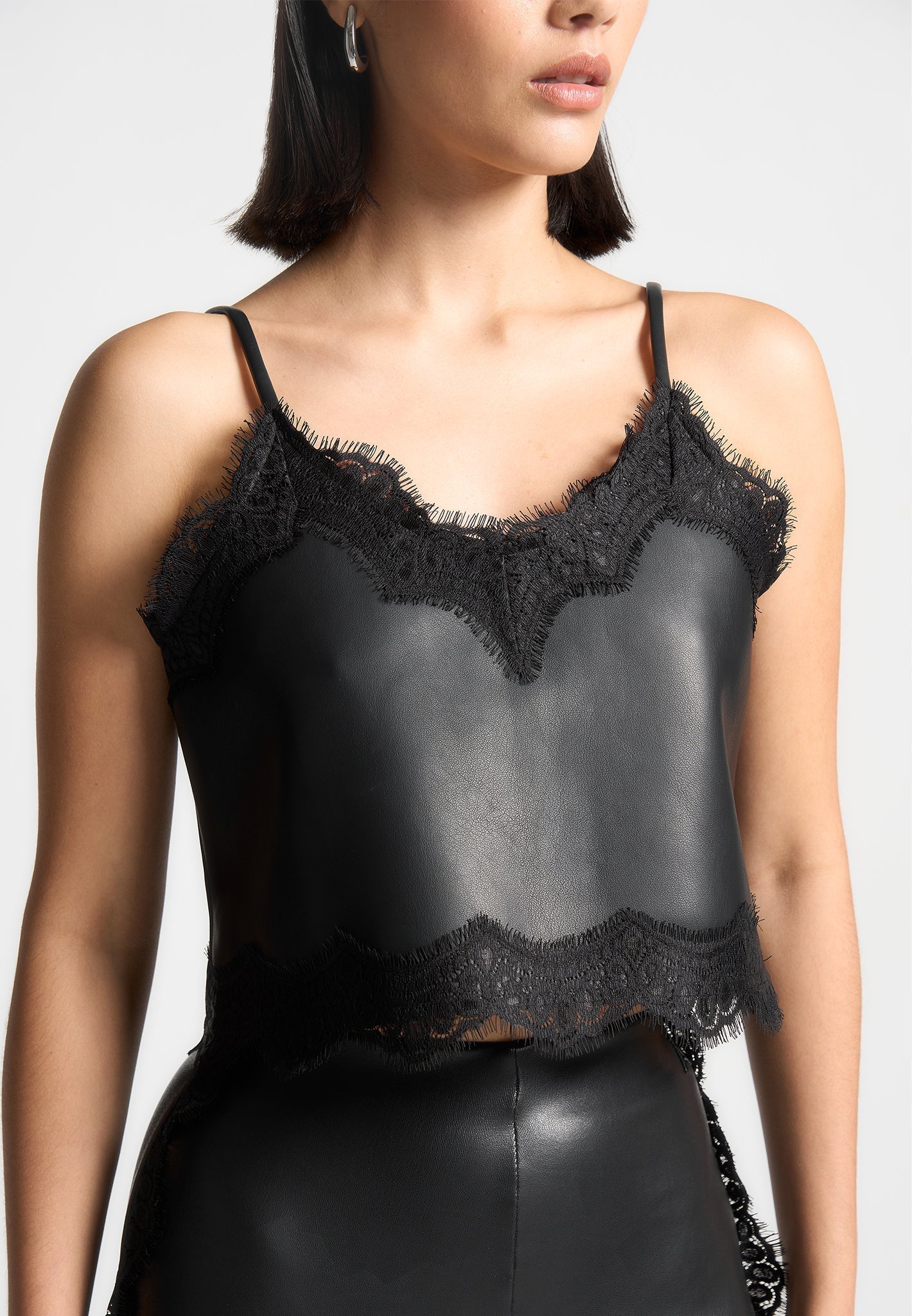 lace-trim-leather-camisole-top-black