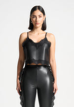 lace-trim-leather-camisole-top-black