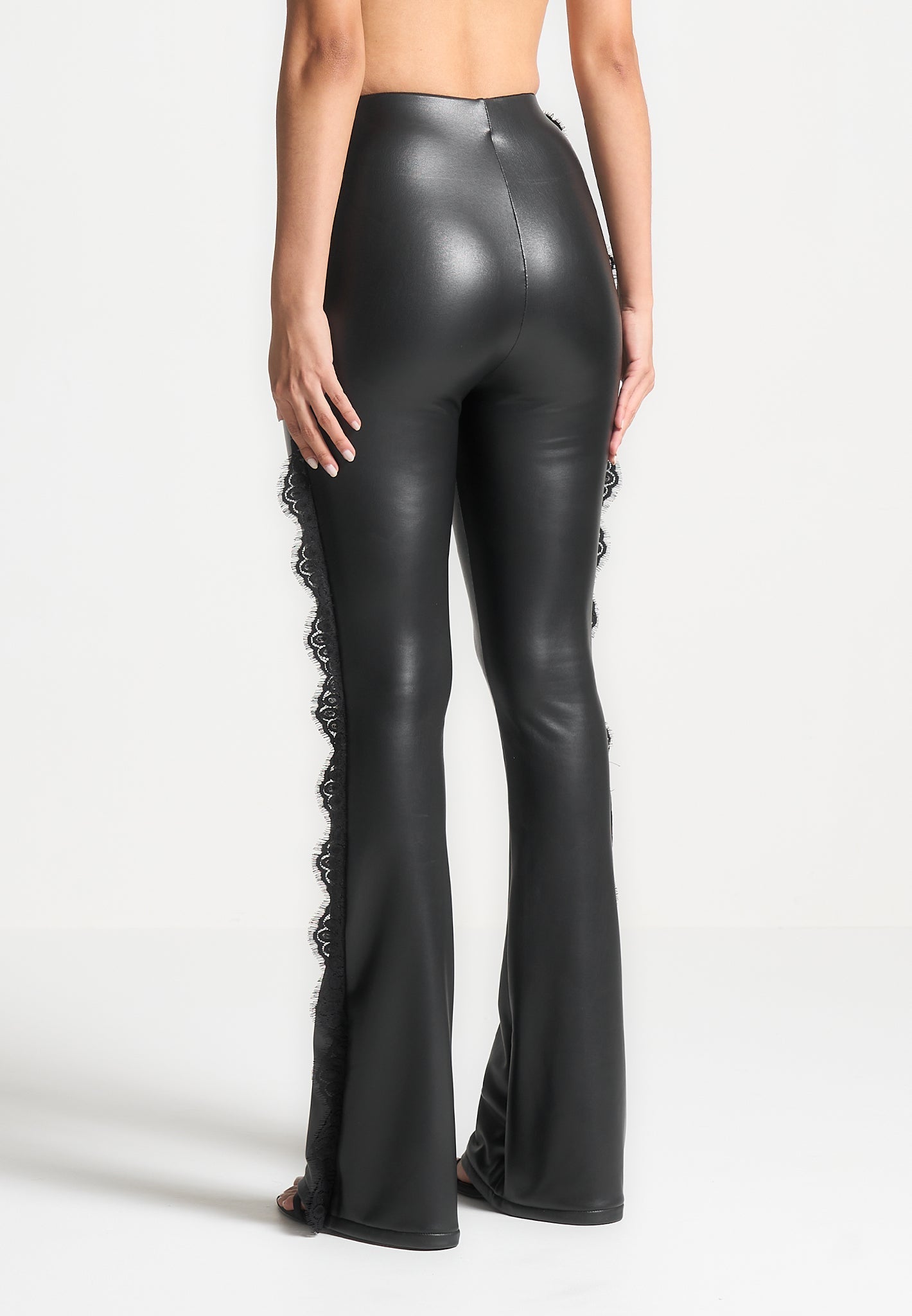 lace-trim-leather-fit-and-flare-leggings-black