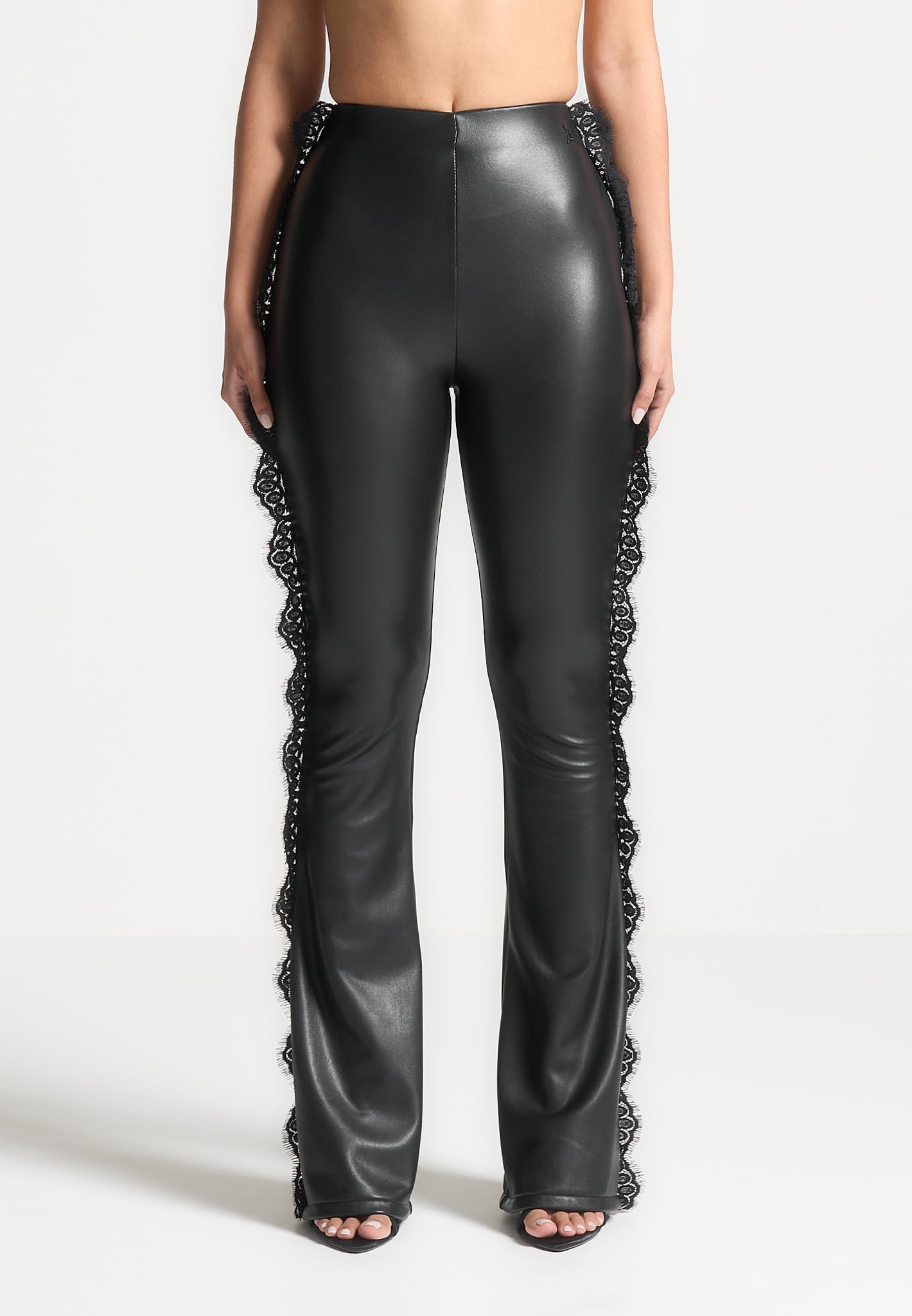 lace-trim-leather-fit-and-flare-leggings-black