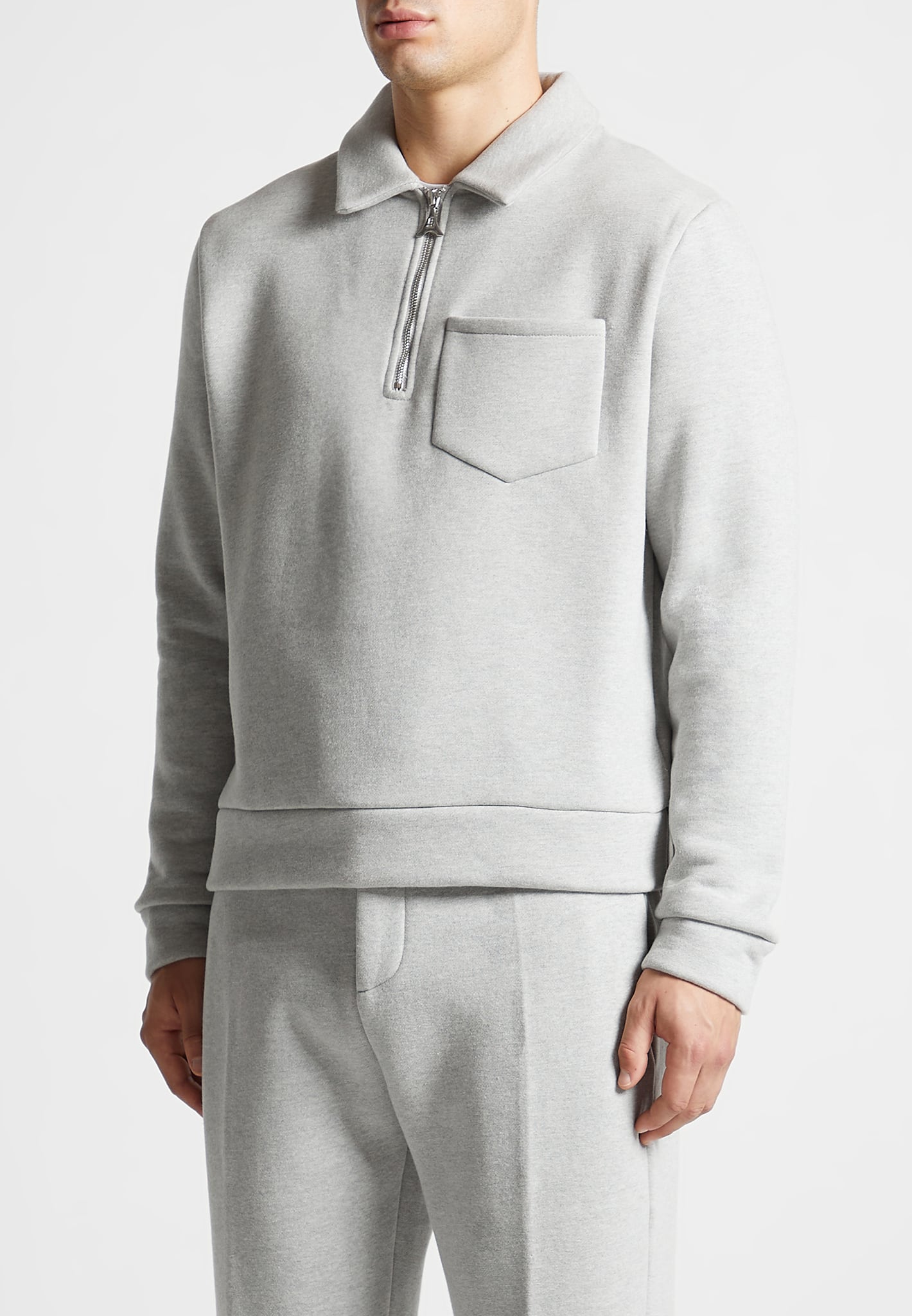 long-sleeve-polo-zip-jumper-light-grey-marl