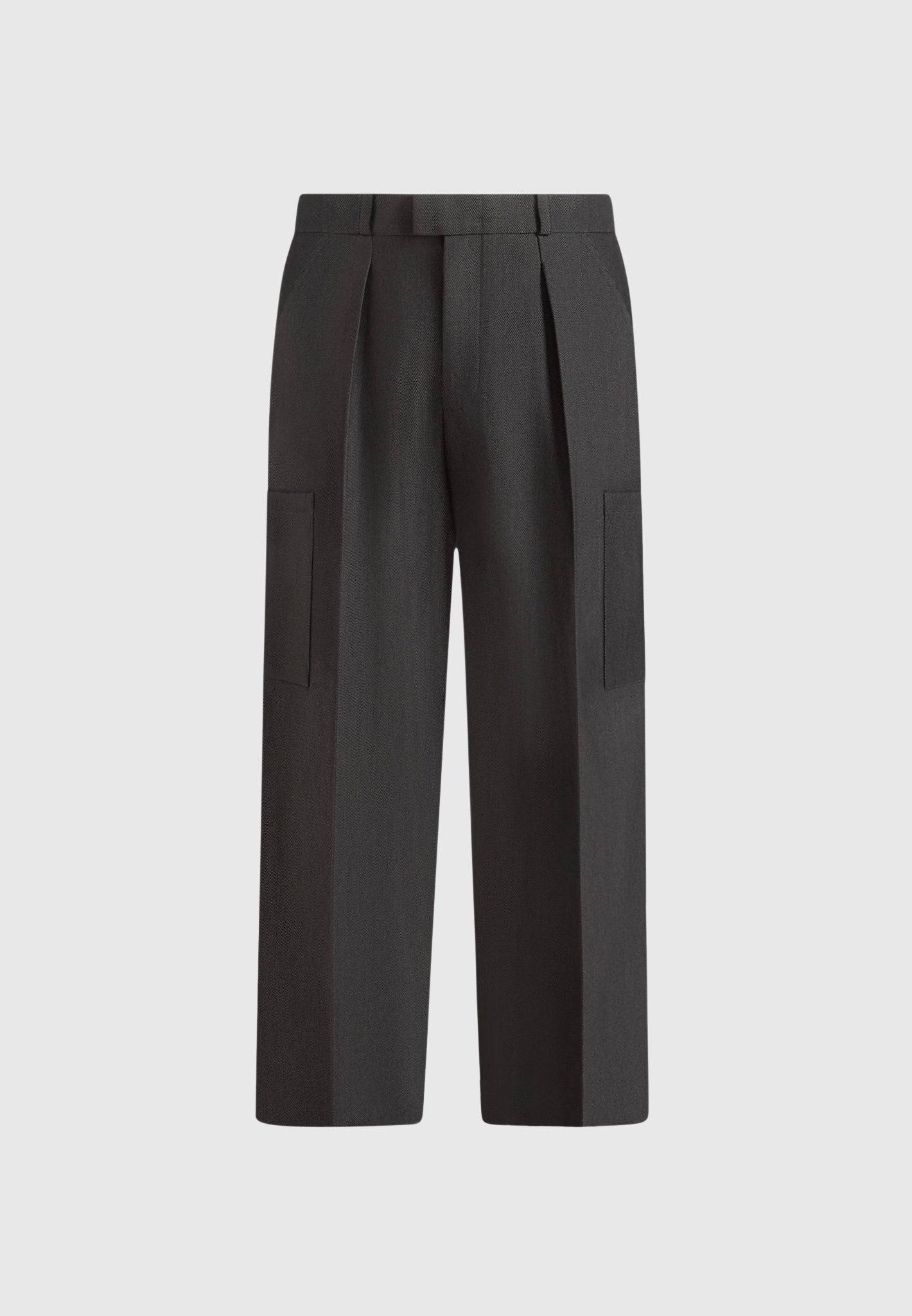 Luca - Relaxed Fit Pleated Pocket Pants - Grey