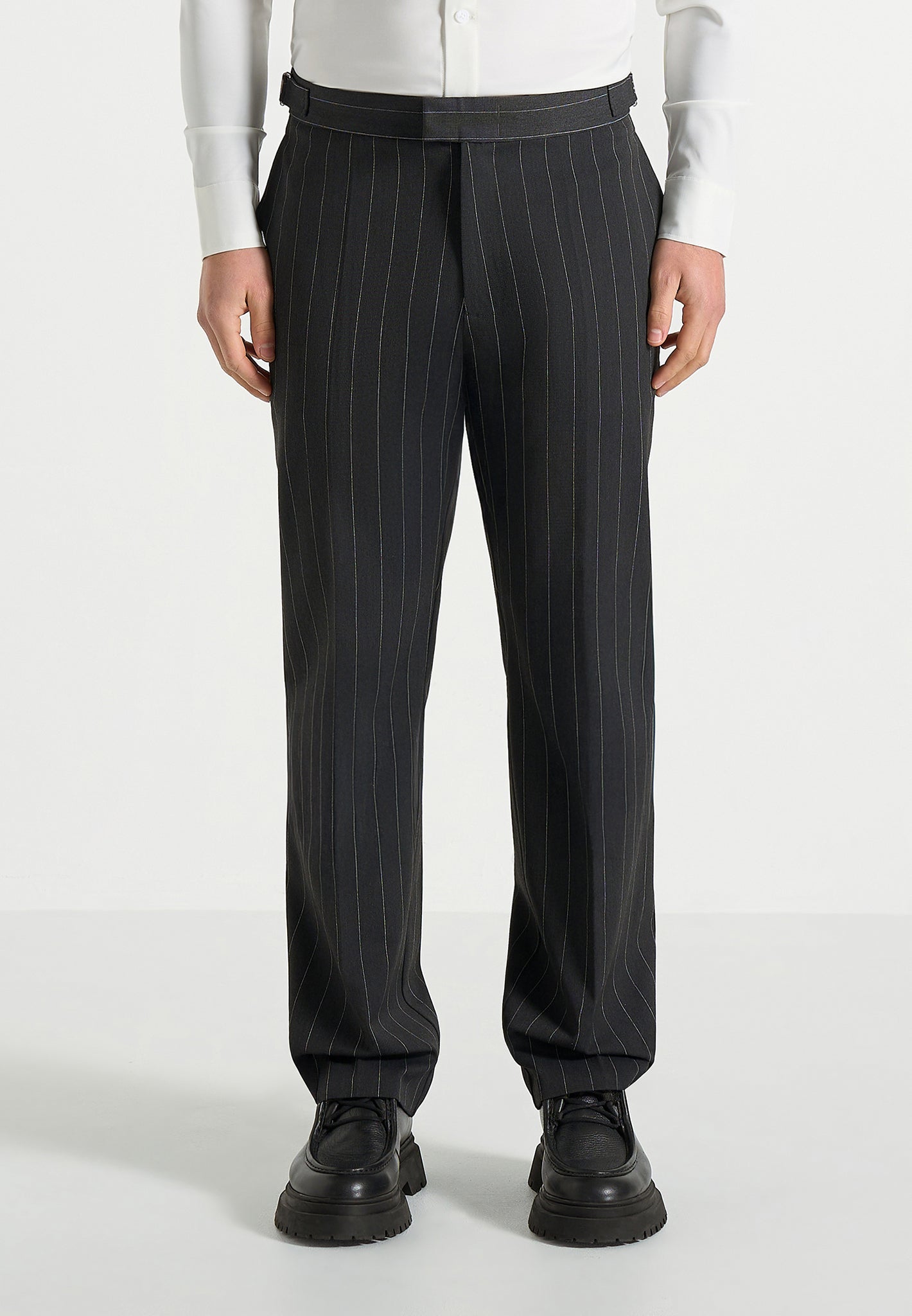 Joseph - Regular Fit Pinstripe Tailored Pants - Grey 