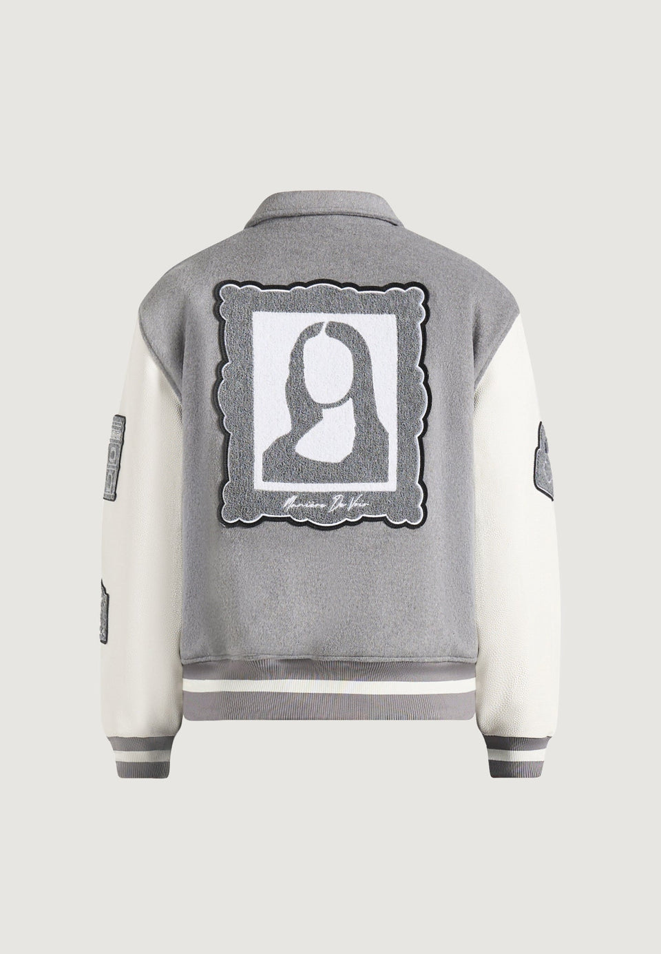 Mona Lisa - Wool-Blend Varsity Jacket - Grey