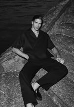 Lazare - Wide Leg Twill Jeans - Black