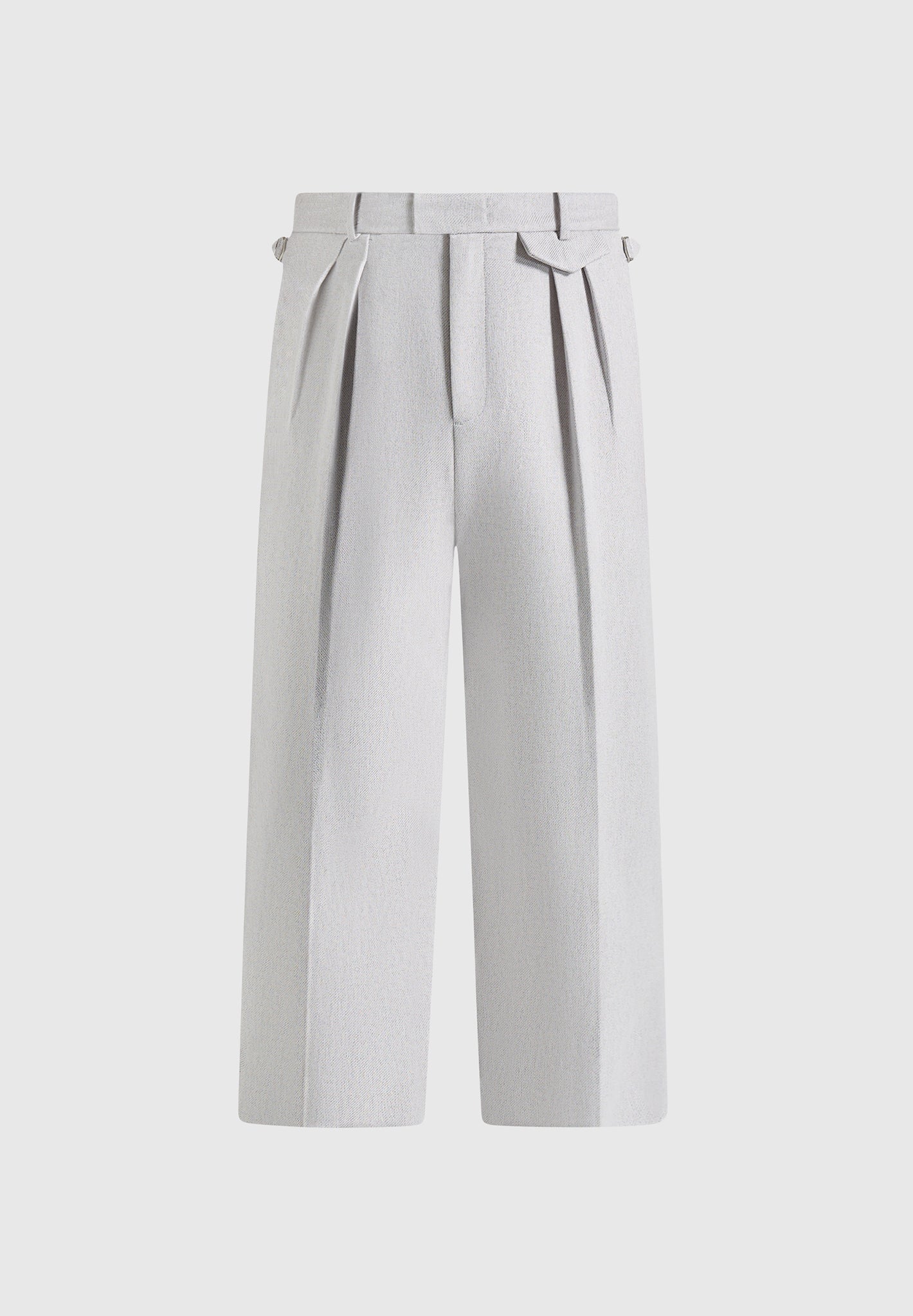 Pierre - Twin Pleat Tailored Pants - Light Grey
