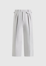 Pierre - Twin Pleat Tailored Pants - Light Grey