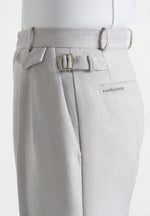Pierre - Twin Pleat Tailored Pants - Light Grey