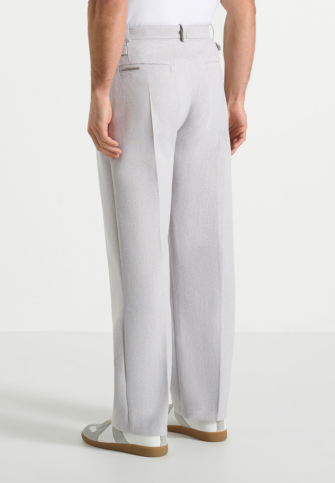 Pierre - Twin Pleat Tailored Pants - Light Grey