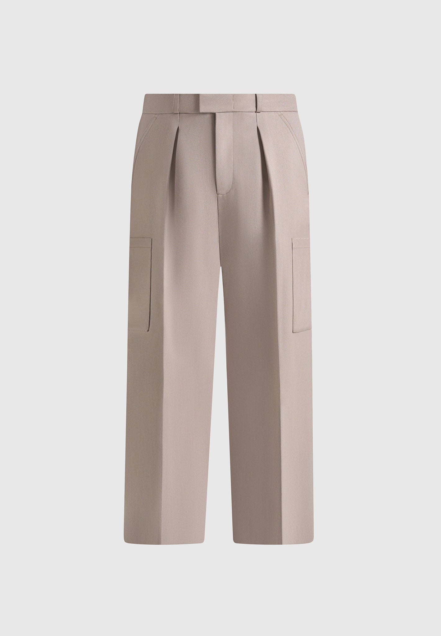 Luca - Relaxed Fit Pleated Pocket Pants - Mushroom