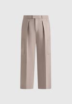 Luca - Relaxed Fit Pleated Pocket Pants - Mushroom