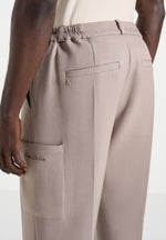 Luca - Relaxed Fit Pleated Pocket Pants - Mushroom