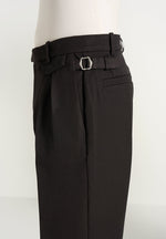 Pierre - Twin Pleat Tailored Pants - Dark Brown