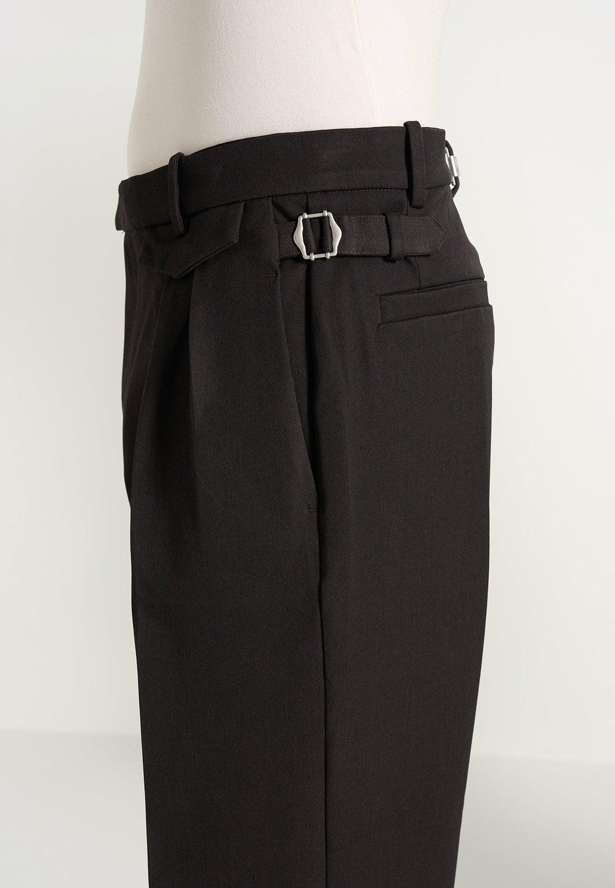 Pierre - Twin Pleat Tailored Pants - Dark Brown
