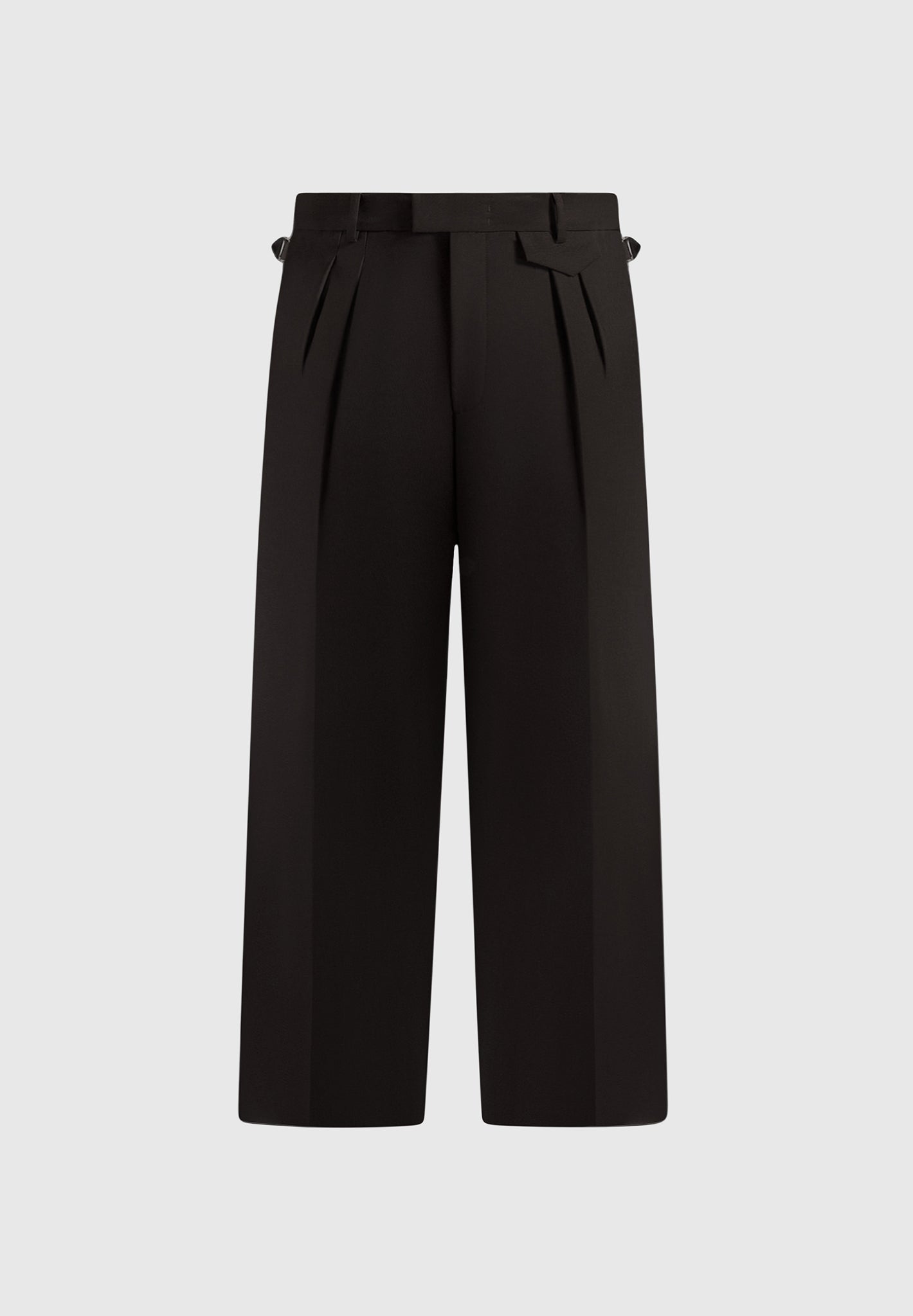 Pierre - Twin Pleat Tailored Pants - Dark Brown