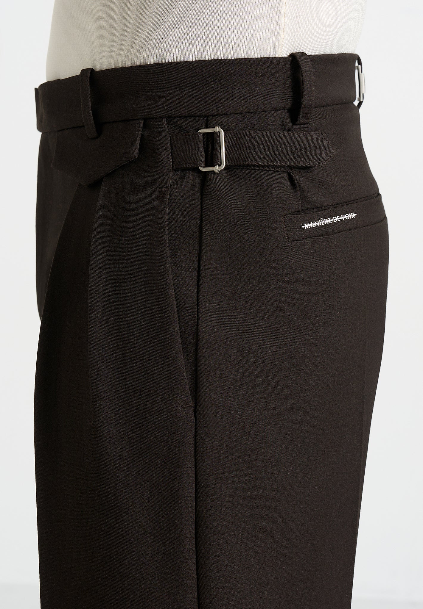 Pierre - Twin Pleat Tailored Pants - Dark Brown