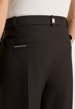 Pierre - Twin Pleat Tailored Pants - Dark Brown