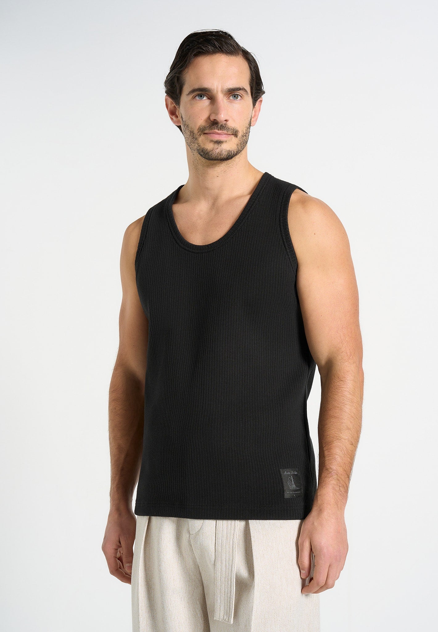 VS001 - Ribbed Cotton Tank Top - Black