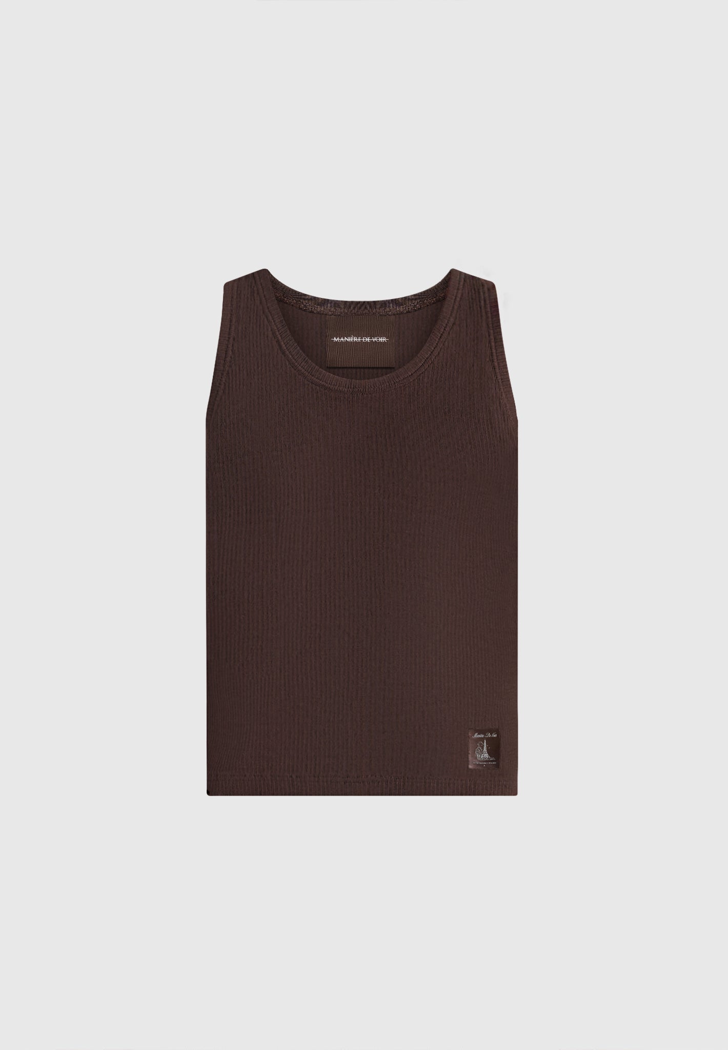 VS001 - Ribbed Cotton Tank Top - Dark Brown