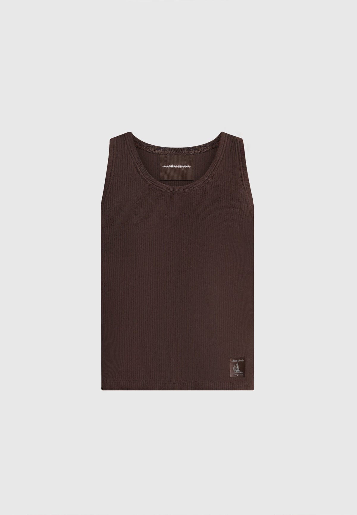 VS001 - Ribbed Cotton Tank Top - Dark Brown