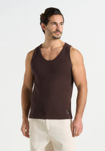 VS001 - Ribbed Cotton Tank Top - Dark Brown