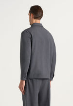 Leo - Hatched Tailored Wool-Blend Overshirt - Grey