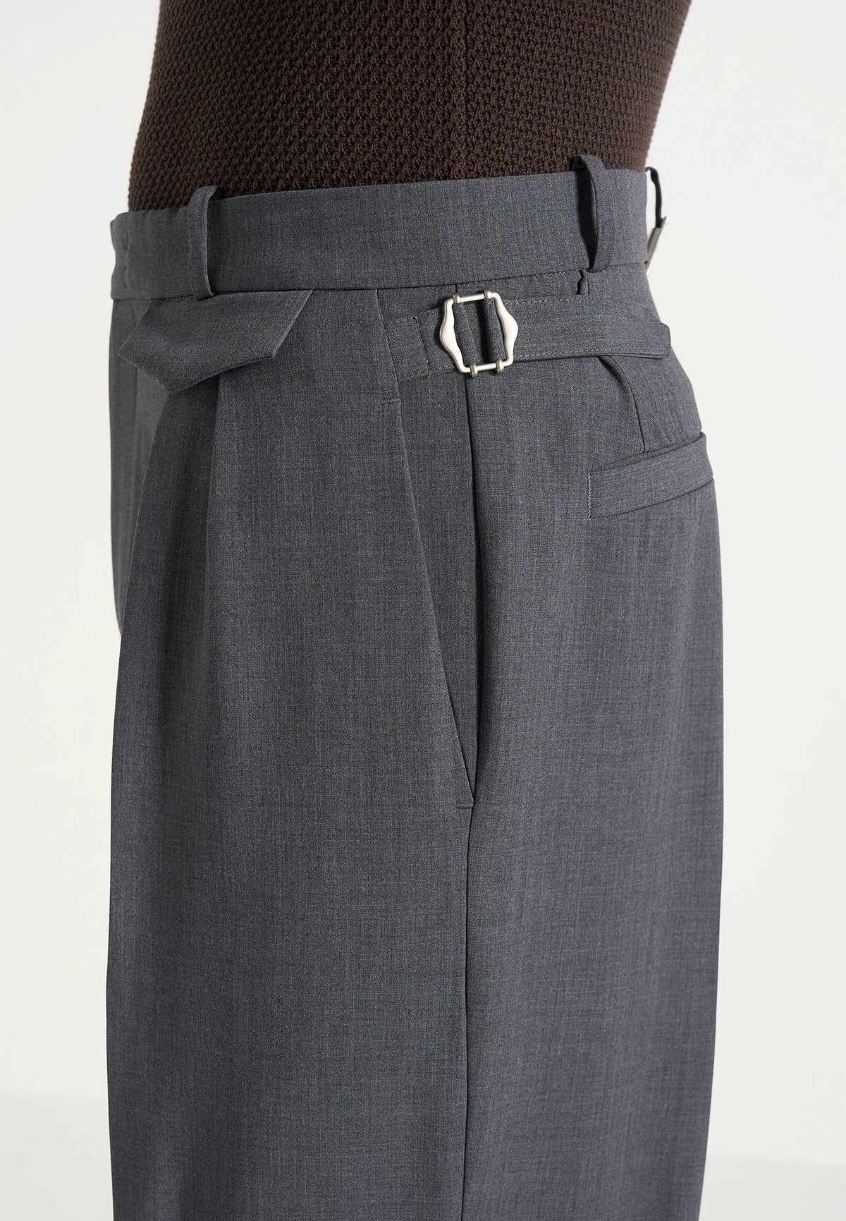 Pierre - Twin Pleat Tailored Wool-Blend Pants - Grey