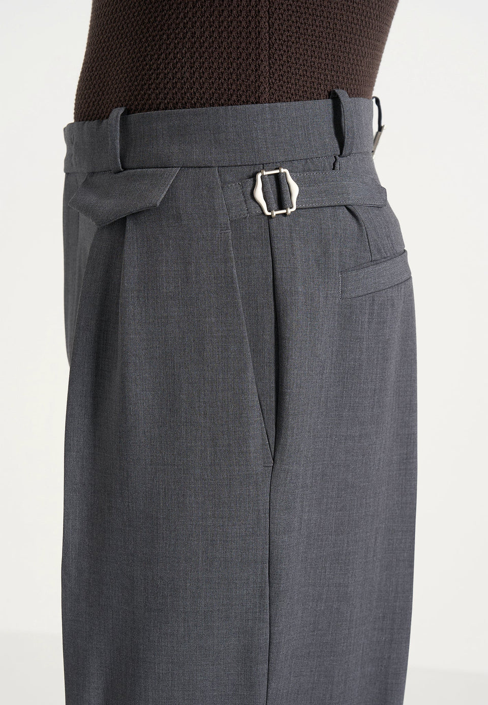 Pierre - Twin Pleat Tailored Wool-Blend Pants - Grey