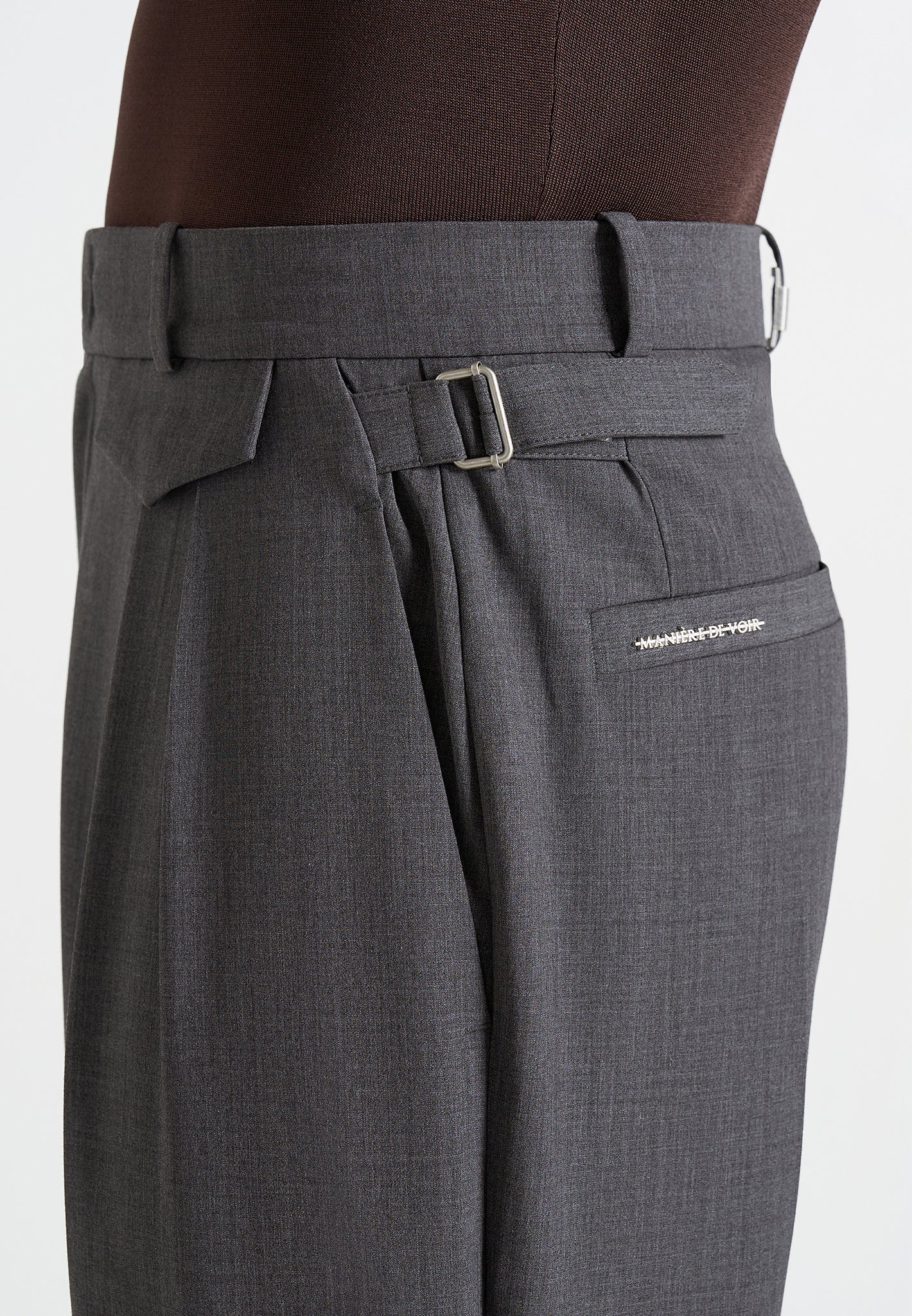 Pierre - Twin Pleat Tailored Pants - Grey