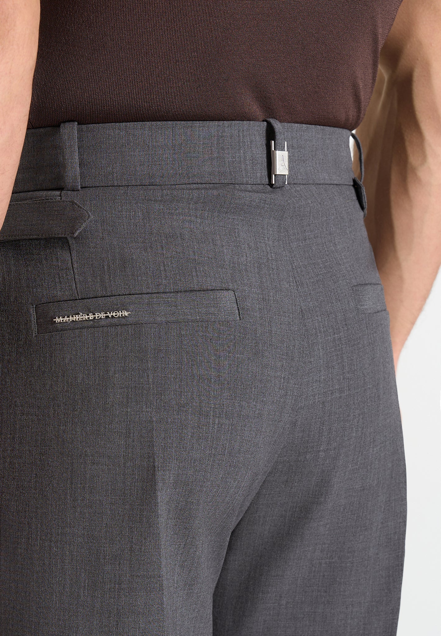 Pierre - Twin Pleat Tailored Pants - Grey
